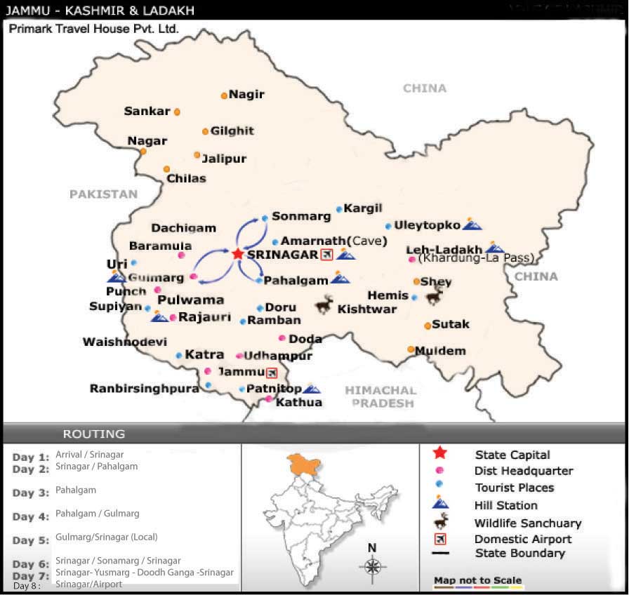Enticing Kashmir Map