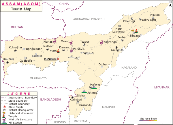 ASSAM TOURIST MAP