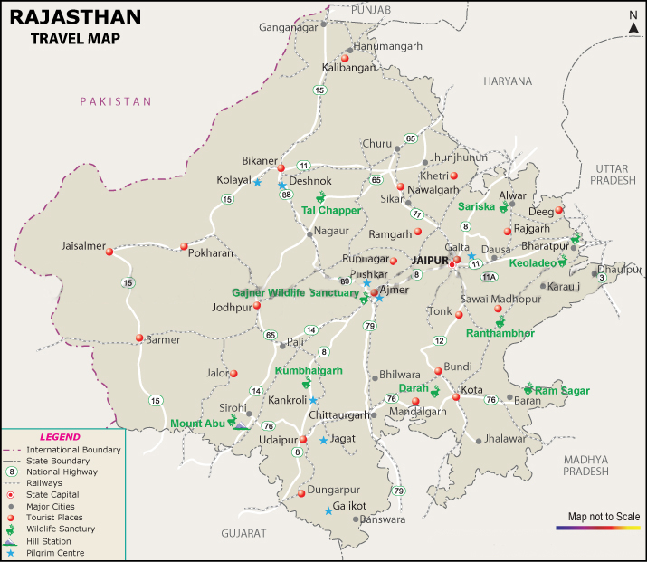 Rajasthan Tourist Map
